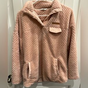 Simply Southern Cream Blush Plush Quarter-Snap Pullover